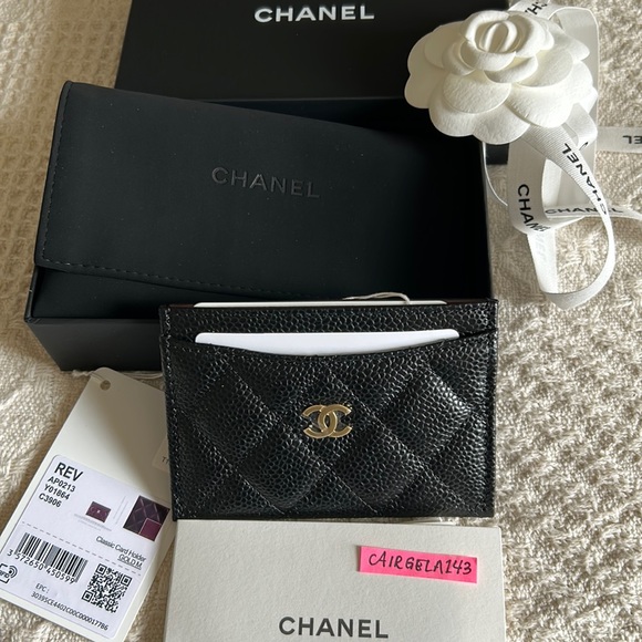 Chanel Card Case Black Caviar REV - Picture 1 of 12